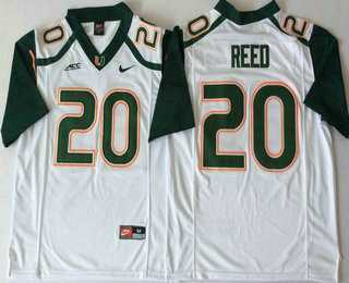Mens Miami Hurricanes #20 Ed Reed White Stitched NCAA Nike College Football Jersey->miami hurricanes->NCAA Jersey